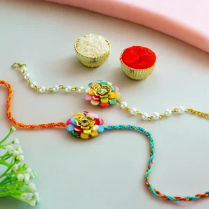 Bandhan Flower Rakhi Set