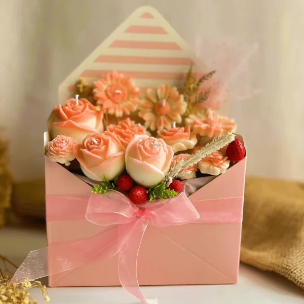 Scented Soy Wax Flower Envelope Bouquet