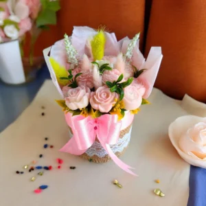 Scented Soy Wax Flower Round Bouquet