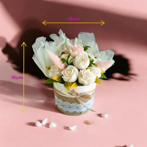 Scented Soy Wax Flower Round Bouquet - Image 2